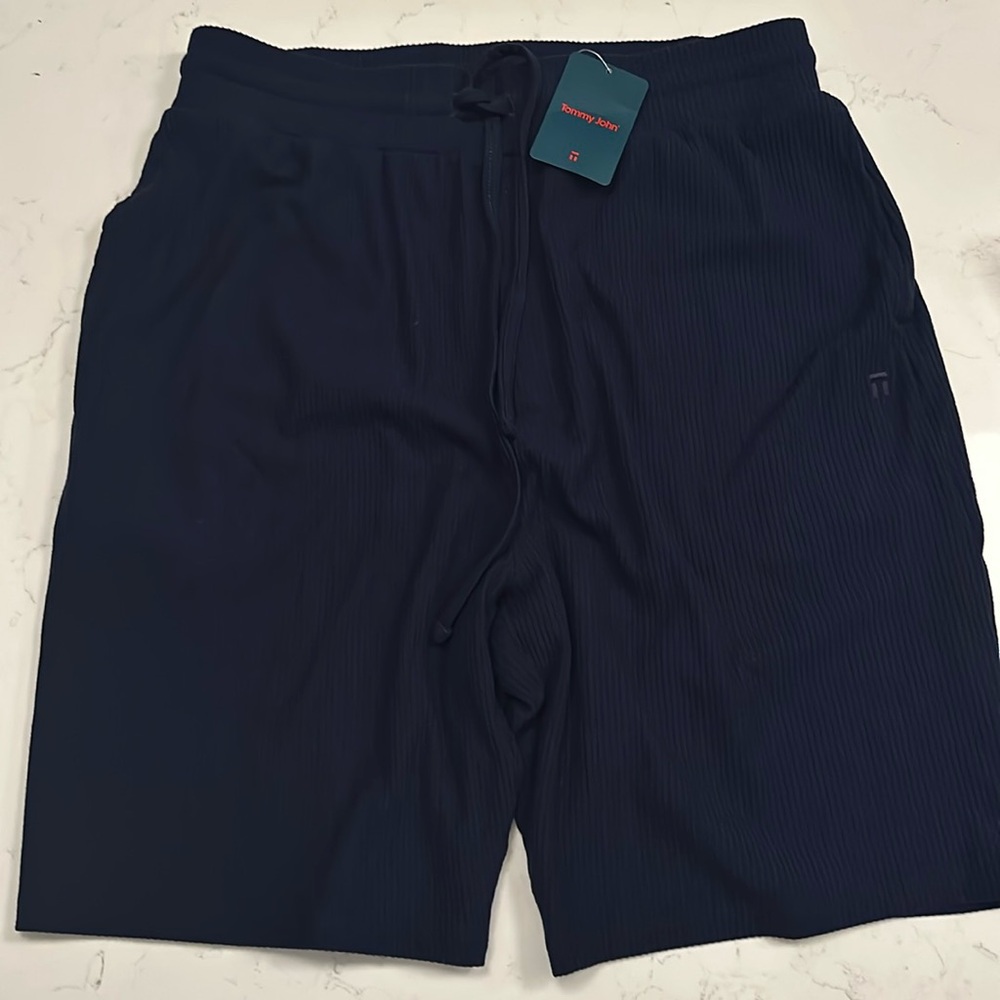 Tommy John Ribbed Lounge Short 
Men's Size Large
Color: Evening Blue